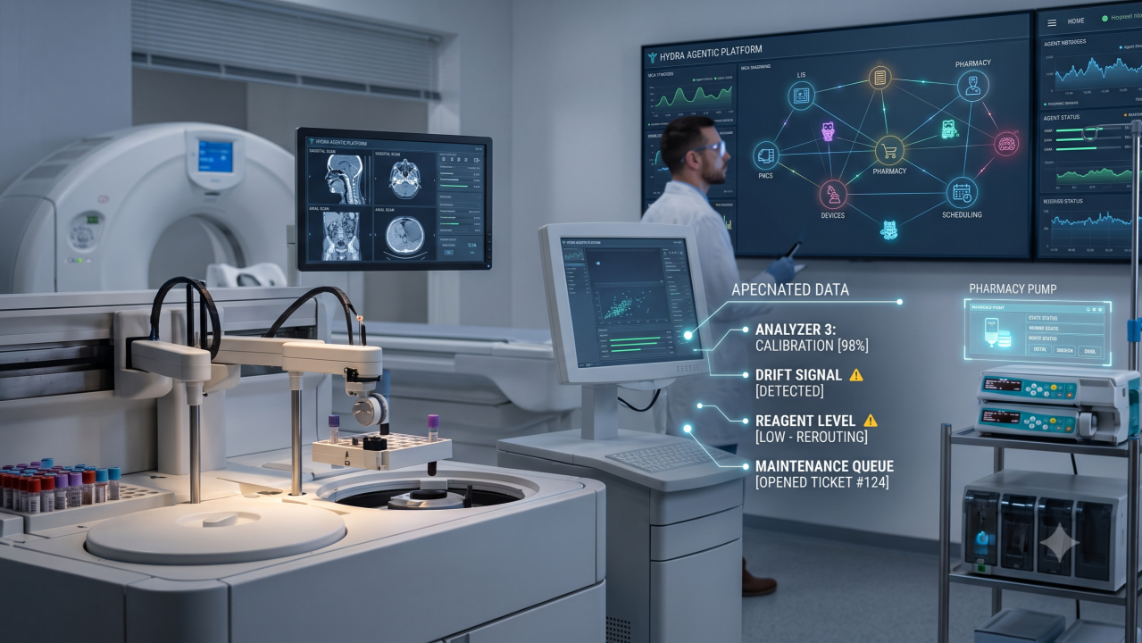 AI agents sensing and acting across a hospital's physical systems