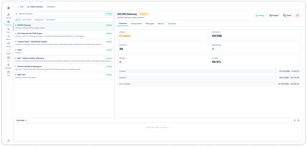 Hydra Connect product interface